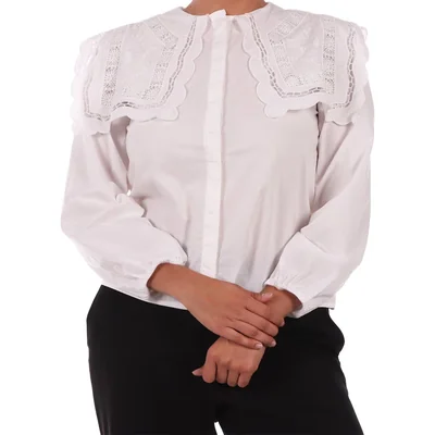 Blusa Cuello Bebé Bordada Arqueology para Mujer