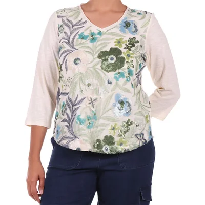 Blusa Floral Bordada Alfred Dunner para Mujer