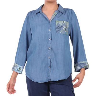 Blusa con Bolsillo y Detalles Florales Alfred Dunner para Mujer