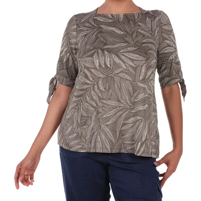 Blusa de Punto Estampado Hojas Ruby Rd para Mujer