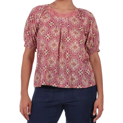 Blusa Estampado Geométrico Manga Larga Ruby Rd para Mujer