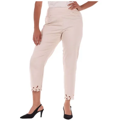 Pantalón al Tobillo Slim con Detalle Calado Ruby Rd para Mujer