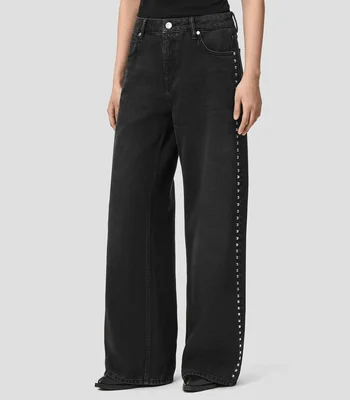 Jeans Sway Wideleg Tiro Alto Uniforme AllSaints Mujer