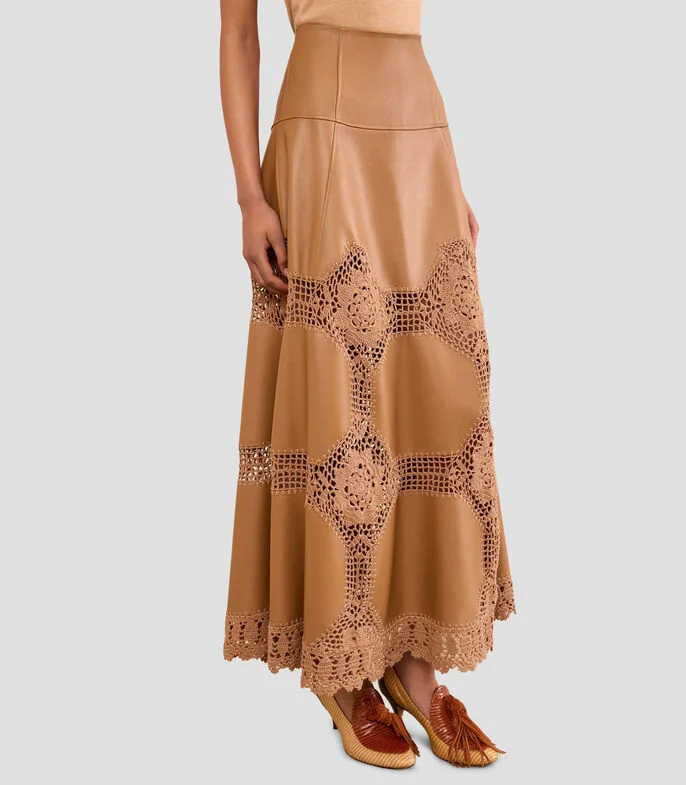 Falda midi lisa Mujer