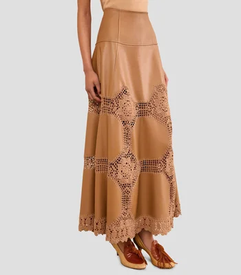 Falda midi lisa Mujer