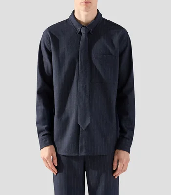 Camisa a rayas manga larga Hombre