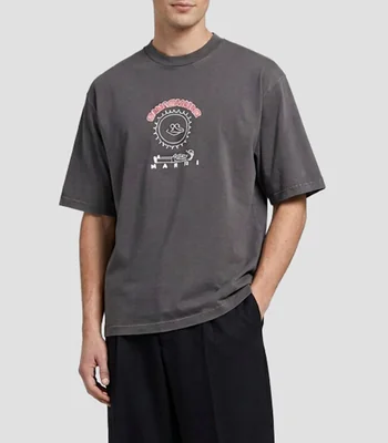 Playera cuello redondo manga corta estampada Hombre