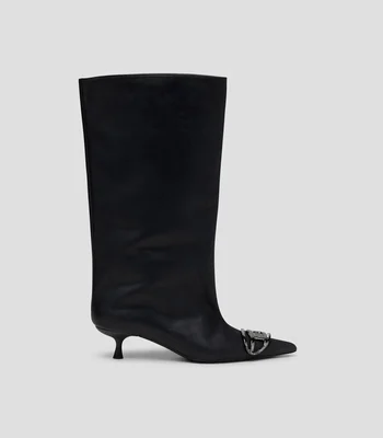 Botas largas D-Venus en piel con tacón bajo de aguja Mujer