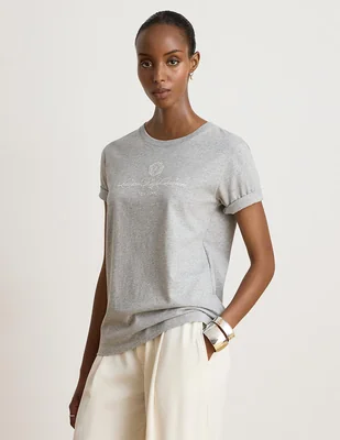 Playera manga corta cuello redondo mujer
