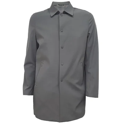 Gabardina con Cuello Camisero Regular Fit Banana Limon Gris Snap Button para Hombre