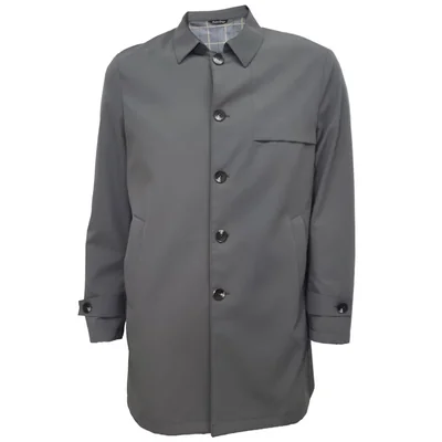 Gabardina con Cuello Camisero Regular Fit Banana Limon Gris para Hombre