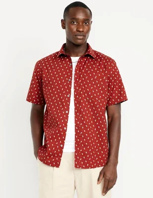 Camisa casual de algodón manga corta para hombre