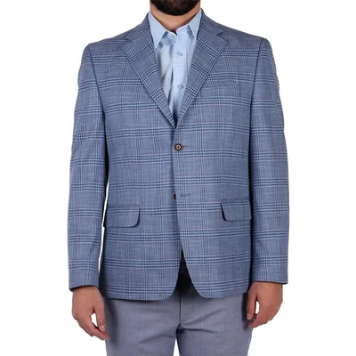 Saco Slim Fit Patrón de Cuadros y Líneas Nautica para Hombre