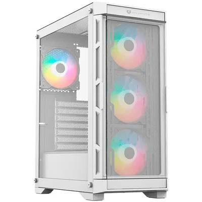 Gabinete balam rush carbono 5000 atx 4 fan argb usb-c blanco br-938846
