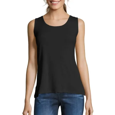 Camiseta sin mangas Hanes de algodón negra talla mediana