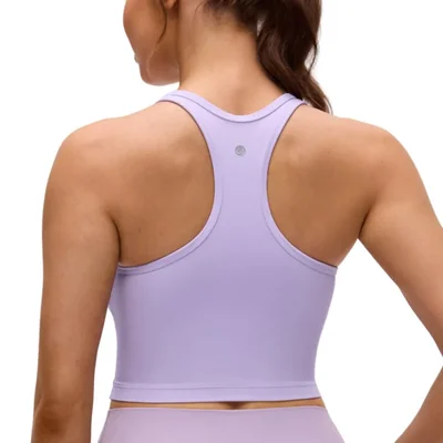 Top corto de tirantes con bra integrado CRZ YOGA Cuello en U Lavanda Frost Talla M
