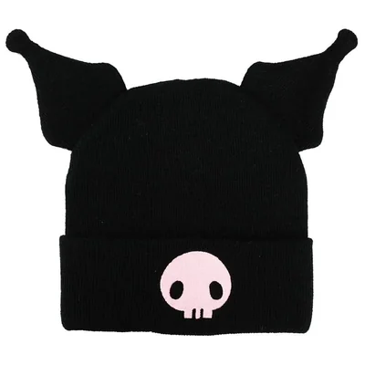 Gorro Bioworld Kuromi con Bordado y Orejas de Peluche 3D Negro