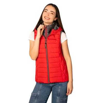 Chaleco Greenlander Capitonado Cómodo Casula Con Capucha Para Mujer
