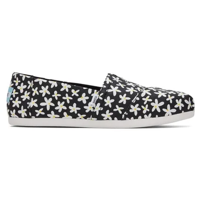 Alpargatas Toms Sun Daisies Flores Negro