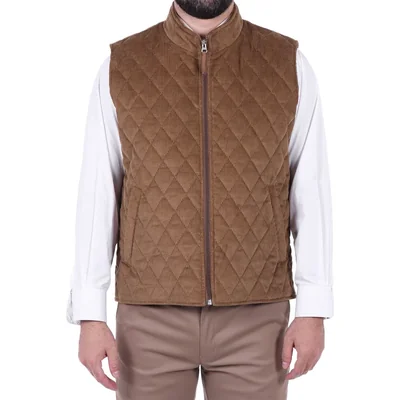 Chaleco de Pana Capitonado Cuello Alto Carlo Corinto para Hombre