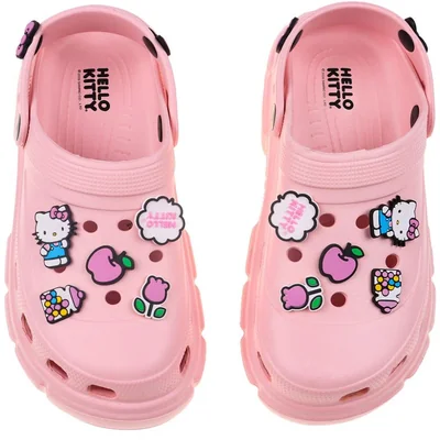 Sandalias Tipo Clog con Charms Kitty para Mujer