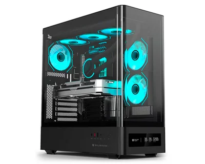 Gabinete Balam Rush Negro Tank Super Mx 9250 Mtb Atx 3 Ventiladores Argb Usb-c Cristal