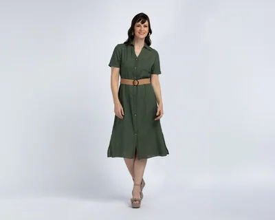 Vestido Casual Sahara Midi Verde para Mujer