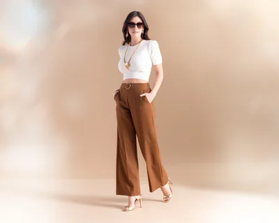 Pantalón de Vestir Jennifer Lopez Café para Mujer