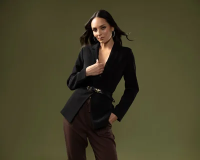 Blazer Negro Jennifer Lopez para Mujer