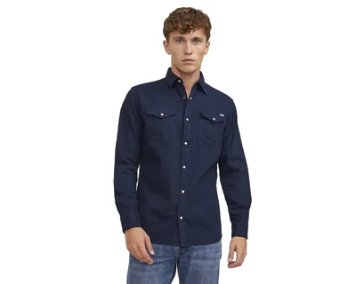 Camisa Casual de Algodón Jack & Jones Slim Fit Lisa para Hombre
