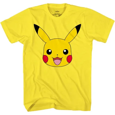 Camiseta Pokémon Pikachu XL amarilla con gran cara