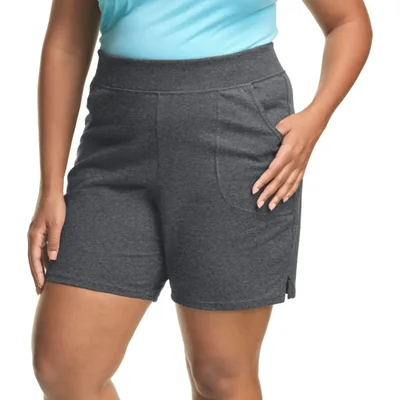 Pantalón corto Hanes talla plus 18 cm algodón jersey de tiro fácil
