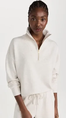 Sudadera Varley Hawley Half Zip color marfil talla S