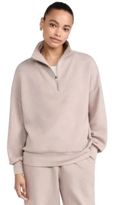 Sudadera Varley Hawley Half Zip en color Taupe Marl - Talla S