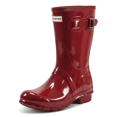 Botas Hunter Original Corte Corto Brillante Rojo Militar 25 cm