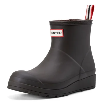 Hunter Mujer PLAY Botas Cortas Impermeables con Aislamiento Marrón Oscuro Talla 7 (Mediana)