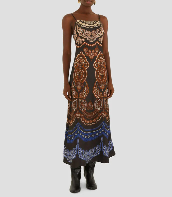 Vestido Nicole Black Maxi estampado Mujer