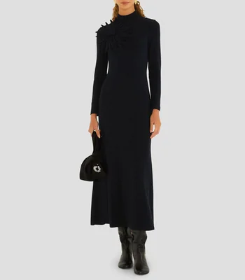 Vestido largo liso Mujer