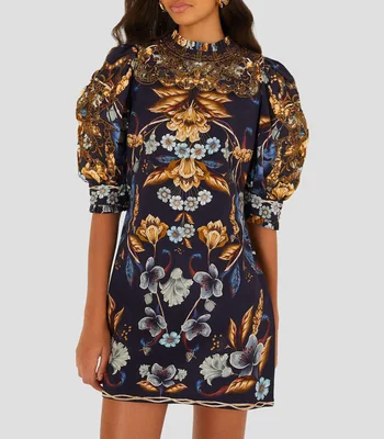 Vestido corto estampado Mujer