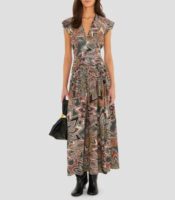 Vestido Maxi Tapestry Flowers estampado Mujer