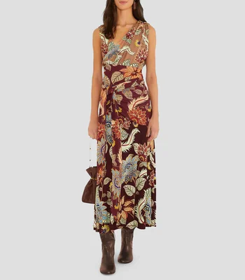 Vestido largo con estampado floral Delhi Mujer