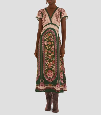Vestido largo con estampado floral Daniela Mujer