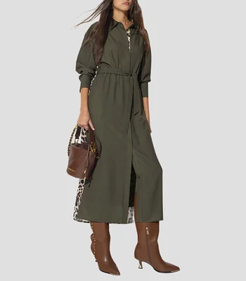 Vestido largo manga larga liso Mujer
