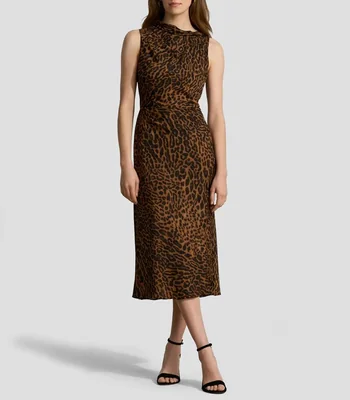 Vestido Midi Animal Print Mujer