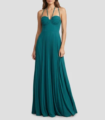 Vestido largo liso Mujer