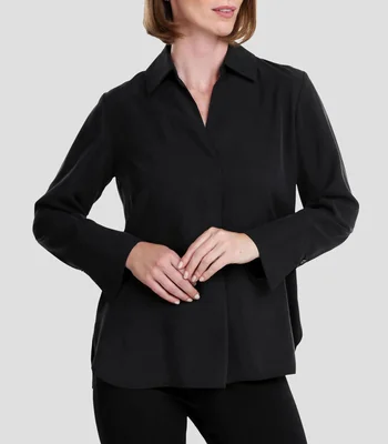 Blusa lisa manga larga Mujer