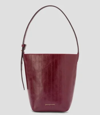 Bolsa en Piel Bucket Sólido Mujer