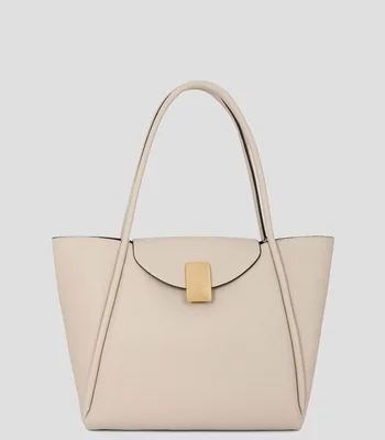 Bolsa Tote Shopper efecto piel detalle cierre metálico Mujer