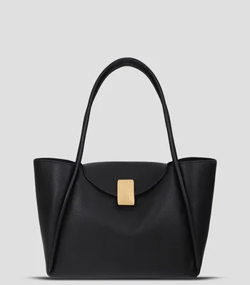 Bolsa Tote Shopper efecto piel detalle cierre metálico Mujer