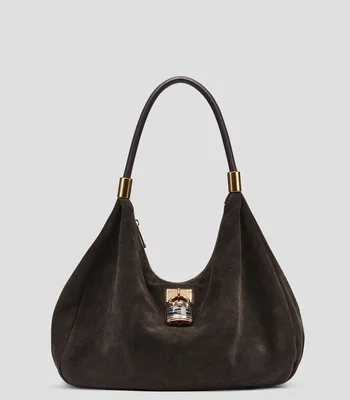 Bolsa Hobo en gamuza Maelynn lisa Mujer